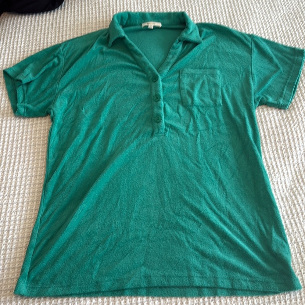 Emerald green terry cloth swim coverup